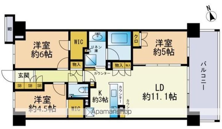 クレヴィア東白楽の間取り