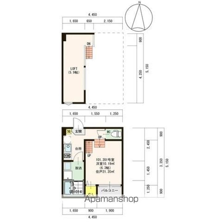 ロイヤルクレスト八熊101号室の間取り