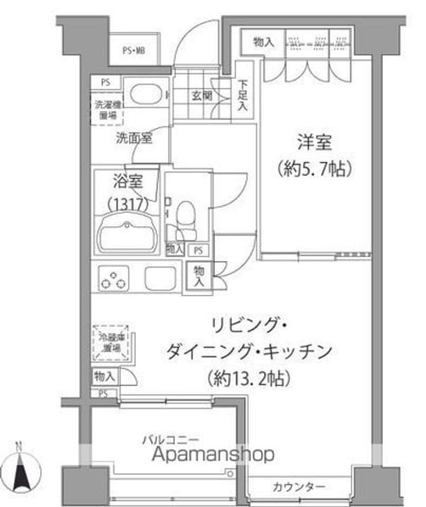 東京都練馬区豊玉北4丁目の賃貸マンションの間取り