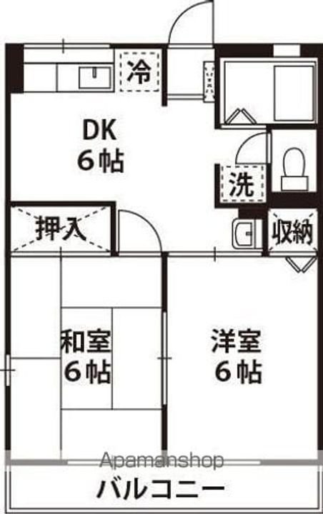 山王ハイツ201の間取り