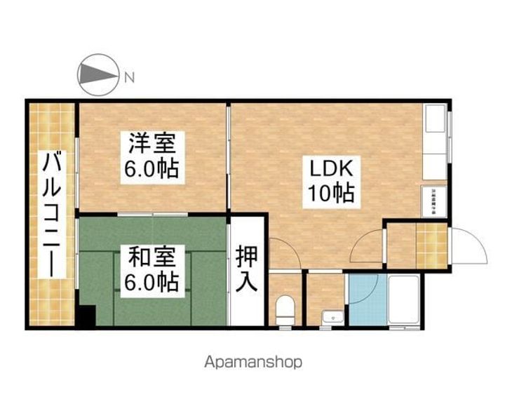愛知県名古屋市昭和区御器所通2丁目の賃貸マンションの間取り