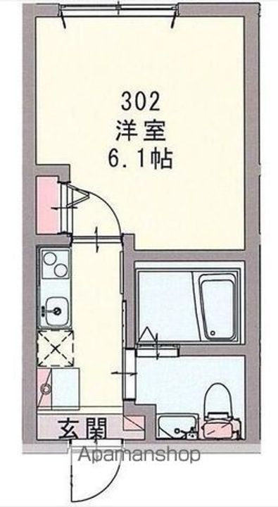 神奈川県横浜市磯子区中浜町の賃貸アパートの間取り
