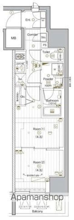 東京都文京区小石川4丁目の賃貸マンションの間取り