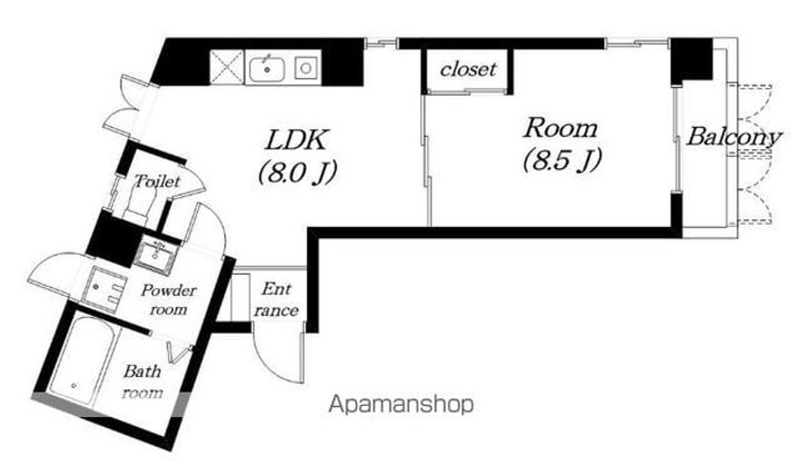 マンションクララ5-Aの間取り