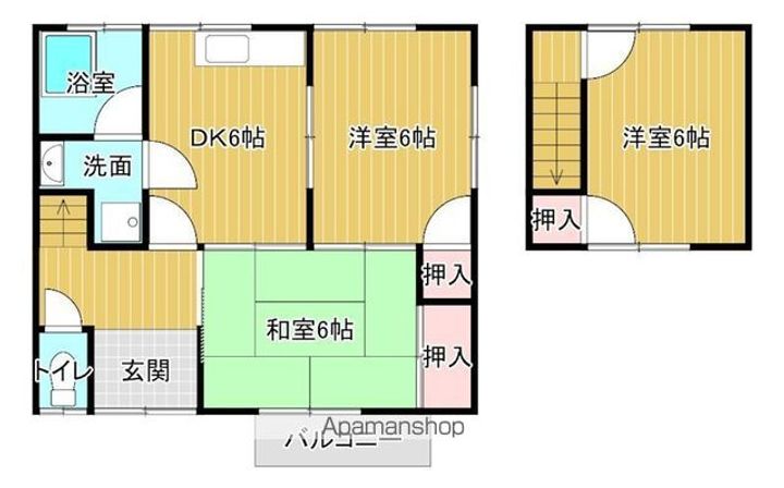 愛媛県松山市古川北3丁目(一戸建)の賃貸物件の間取り
