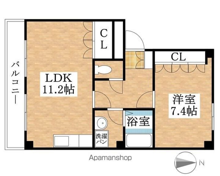 愛知県北名古屋市鹿田栄の賃貸マンションの間取り