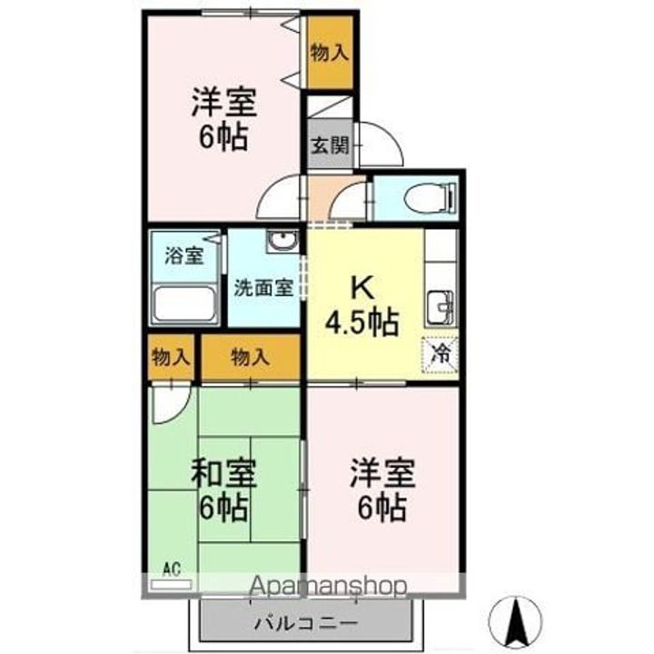 セジュールふじい A棟の間取り