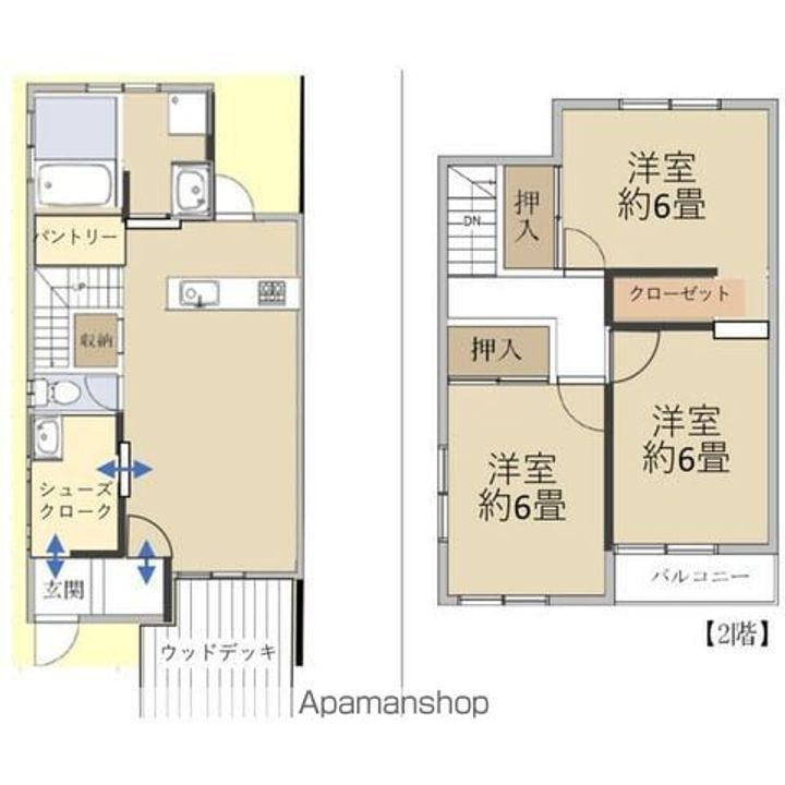 愛知県名古屋市名東区梅森坂3丁目(一戸建)の賃貸物件の間取り