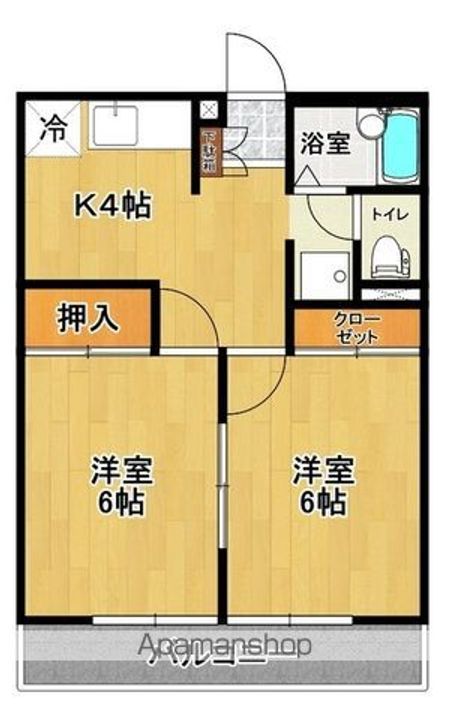 福島県郡山市片平町字大山南の賃貸アパートの間取り