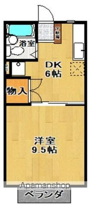 福島県郡山市安積町日出山2丁目の賃貸アパートの間取り