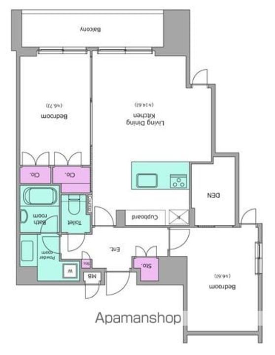 東京都文京区本駒込3丁目の賃貸マンション1201の間取り
