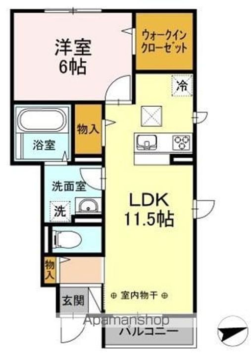 東京都立川市砂川町7丁目の賃貸アパートの間取り