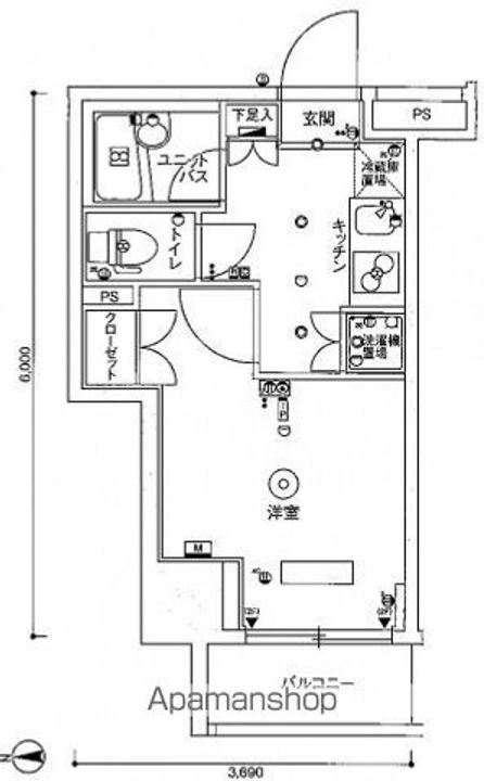 スカイコート武蔵小杉壱番館704号室の間取り