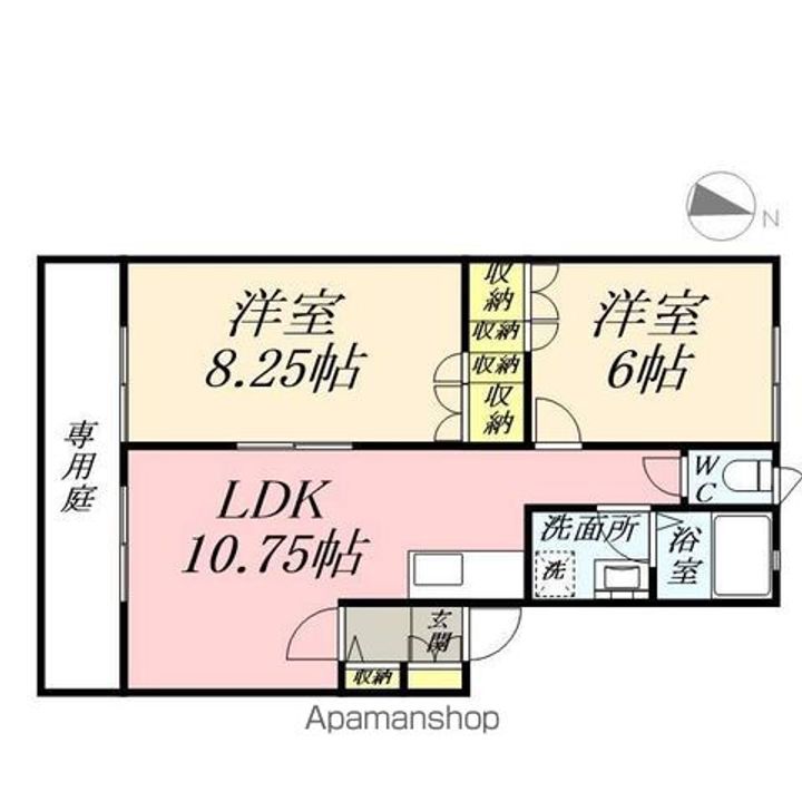 岡山県岡山市東区楢原の賃貸アパートの間取り