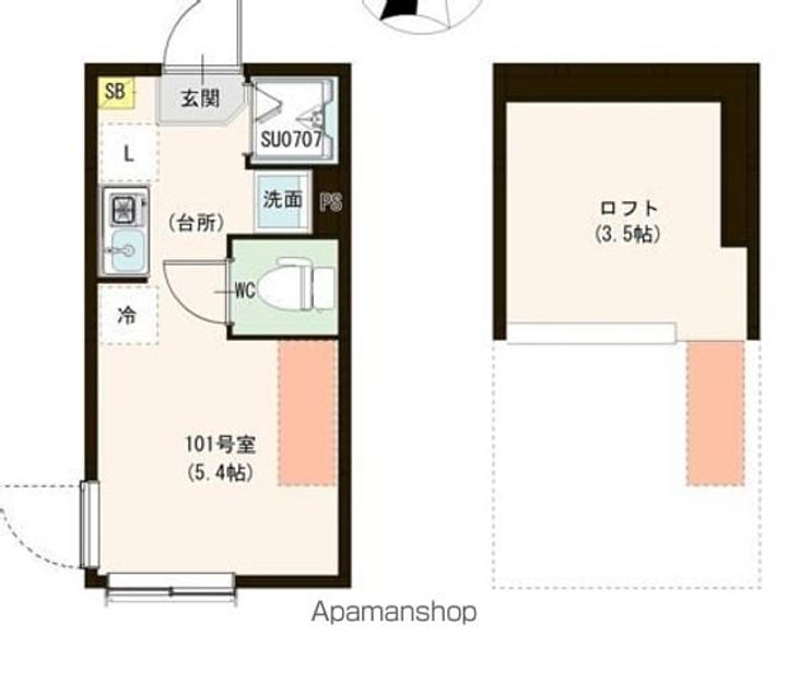 カーサ エスト 小岩101号室の間取り