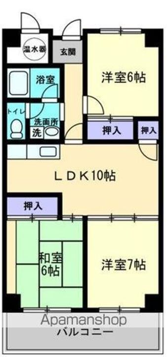 香川県高松市茜町の賃貸マンションの間取り