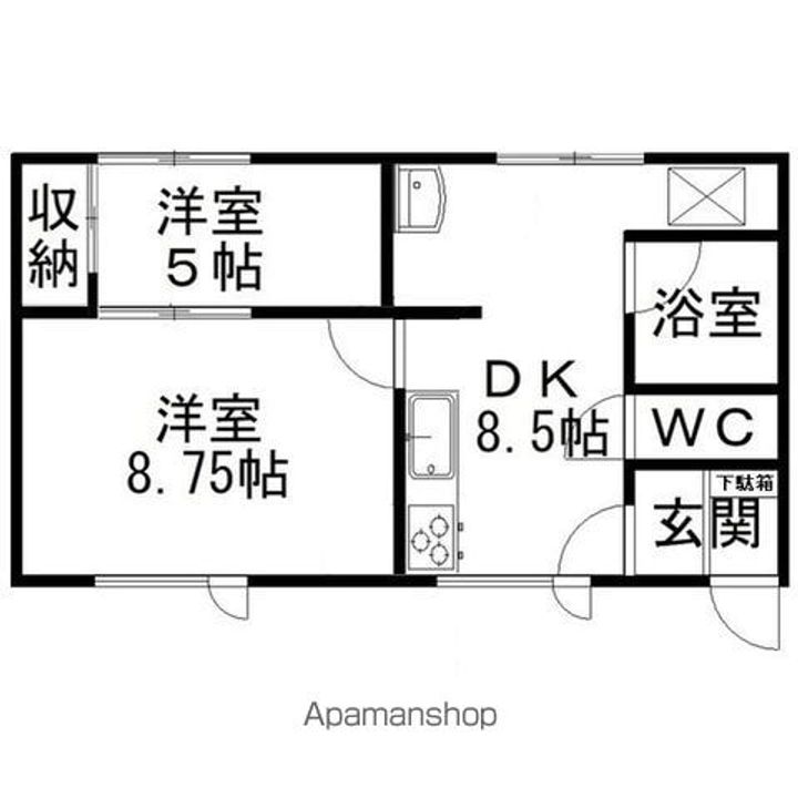 コーポつかさ202の間取り