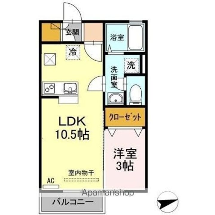香川県高松市松縄町の賃貸アパートの間取り