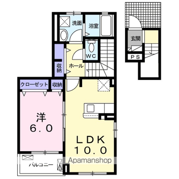 埼玉県深谷市東方の賃貸アパートの間取り