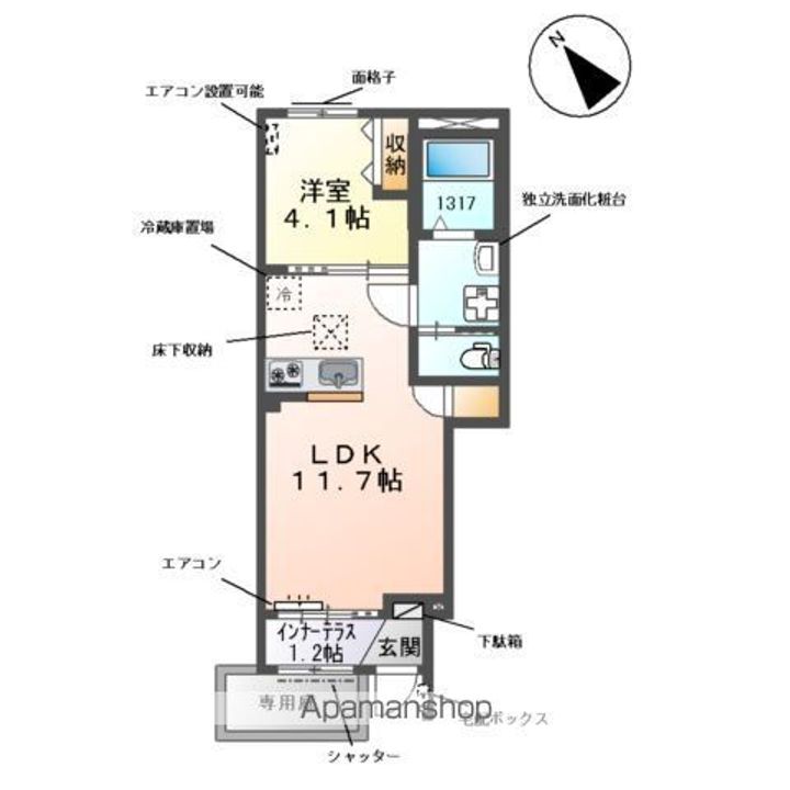 埼玉県戸田市本町4丁目の賃貸アパートの間取り