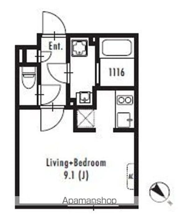 東京都目黒区中目黒3丁目の賃貸マンションの間取り