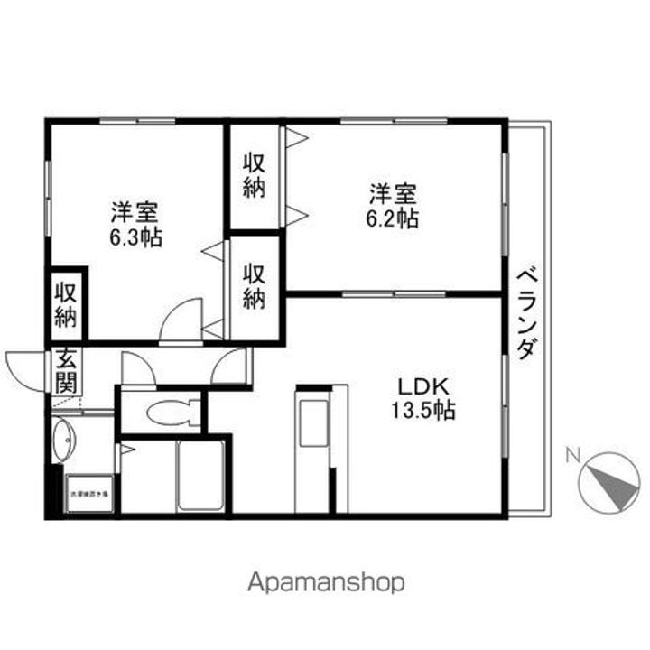 滋賀県大津市瀬田5丁目の賃貸マンションの間取り