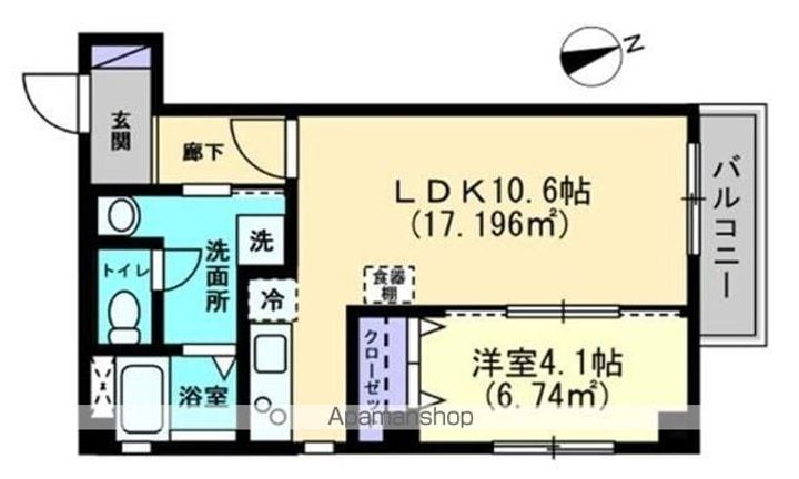 香川県高松市亀岡町の賃貸マンションの間取り
