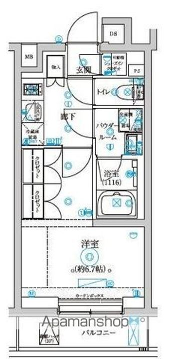 東京都中野区弥生町5丁目の賃貸マンションの間取り