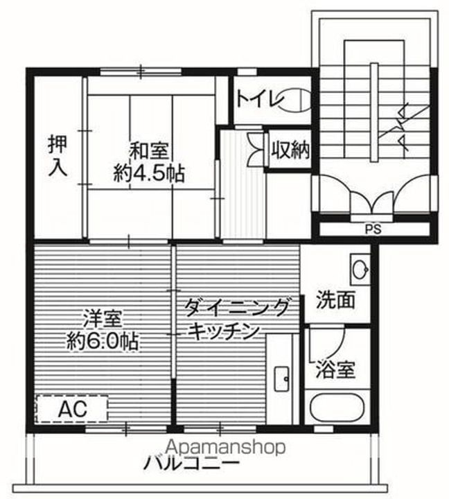 ビレッジハウス門田1号棟403の間取り