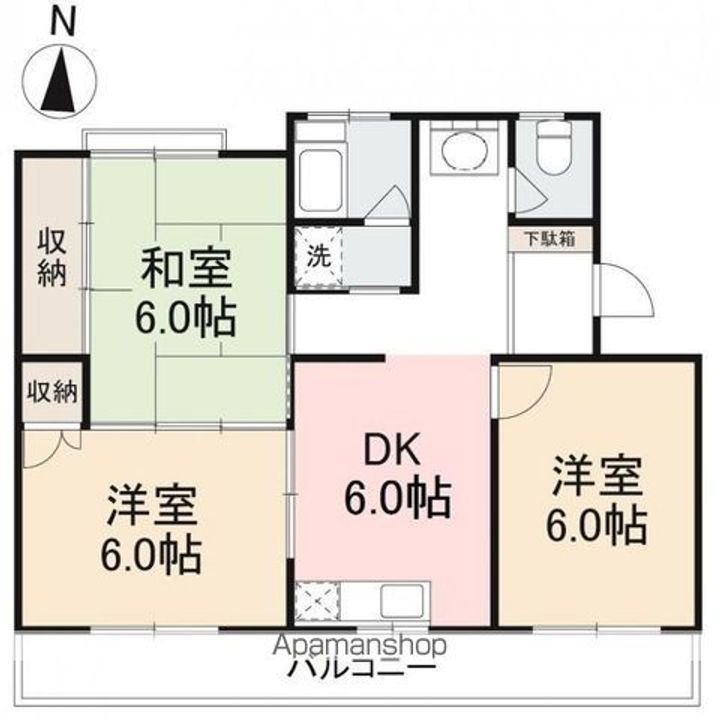 伏石第1ハイツ402の間取り