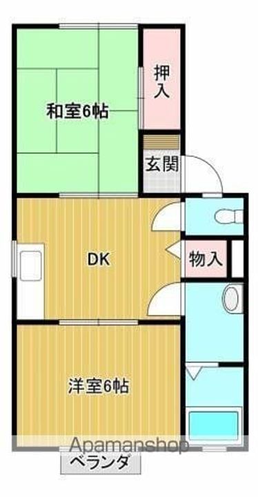 コーポサンシャインB棟201の間取り