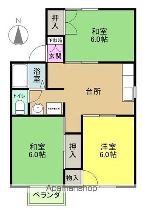 エンゼルハウスD102の間取り