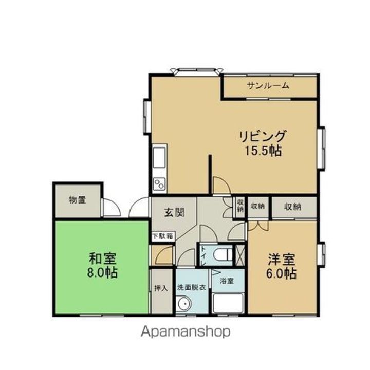 メゾンド・カナディアンK B棟201の間取り