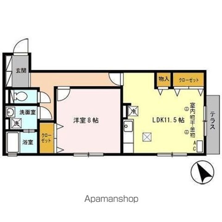 群馬県館林市東美園町の賃貸アパートの間取り