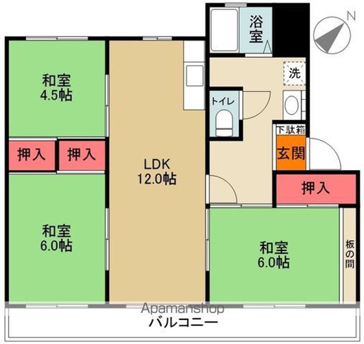 フナヤマヒルズマンション花ノ井301の間取り