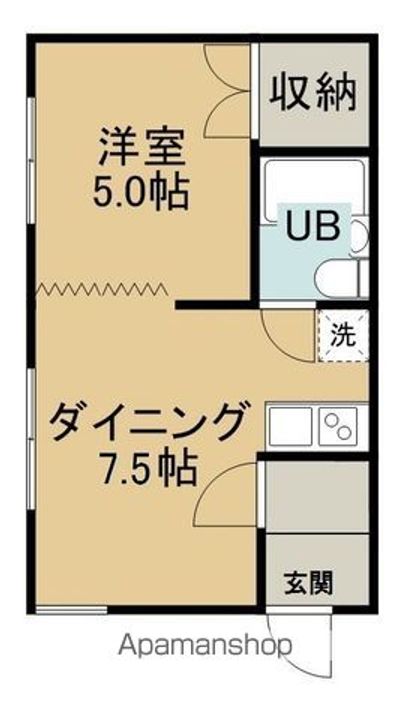 北海道網走市台町1丁目の賃貸アパートの間取り