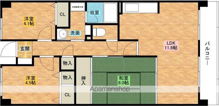 大阪府和泉市東阪本町の賃貸マンション204の間取り