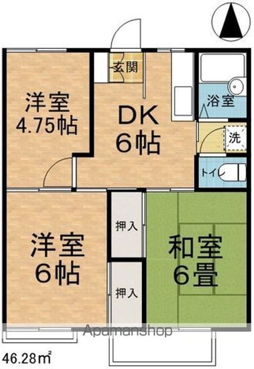 グランデュール降籏202の間取り