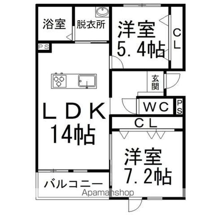 OCEANUS.ACTⅡ1-Aの間取り