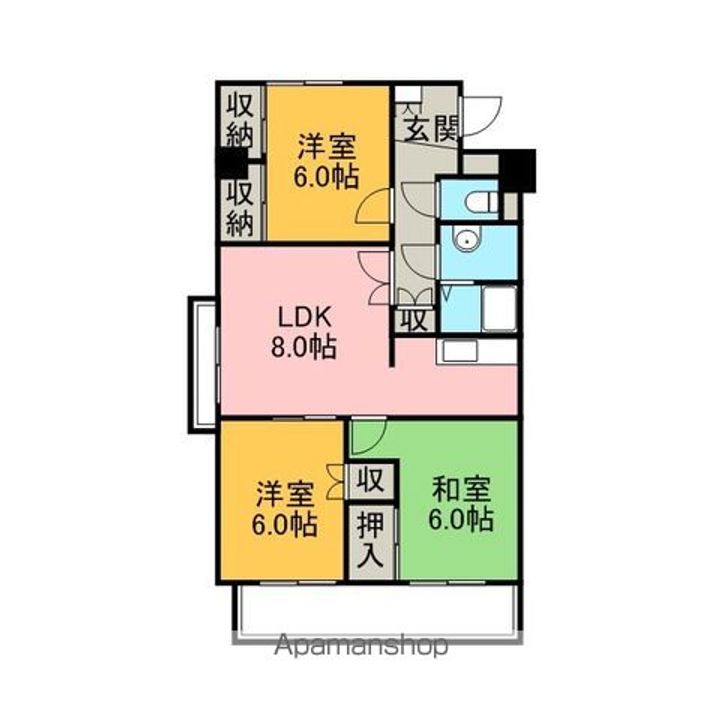 サンライズ旭307の間取り