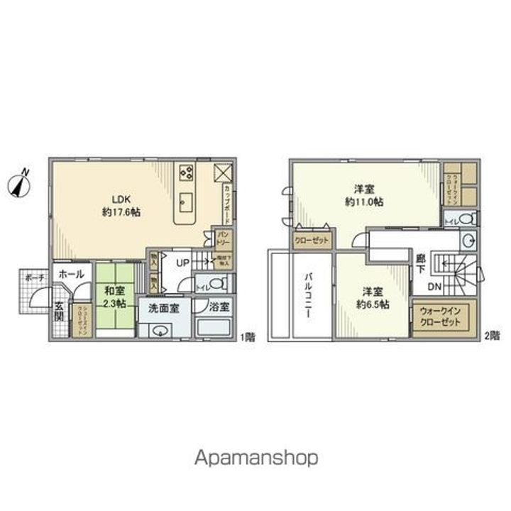 愛知県長久手市西浦(一戸建)の賃貸物件戸建ての間取り