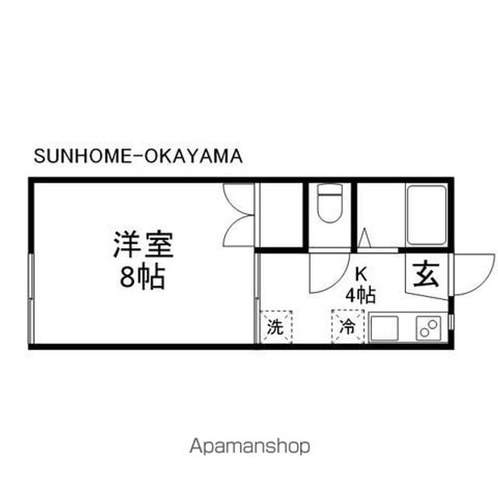 岡山県岡山市北区津島本町の賃貸アパートの間取り