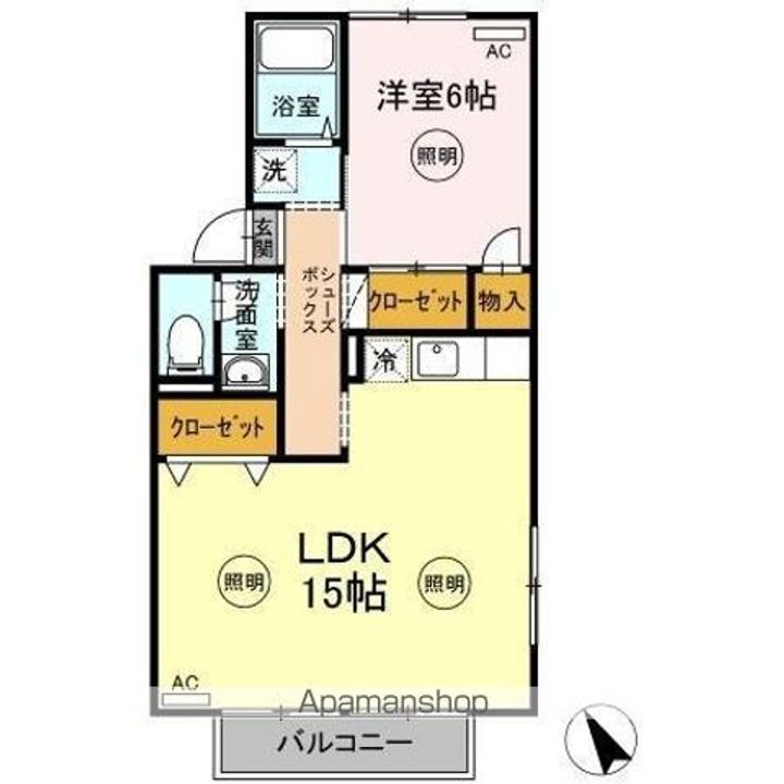 シャインポート屋島AD棟A201の間取り