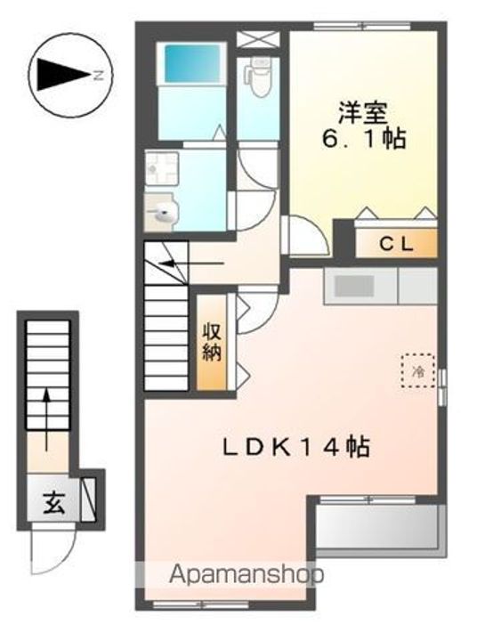 東京都武蔵村山市伊奈平4丁目の賃貸アパートの間取り