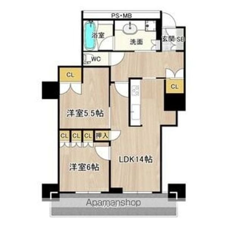 阿波座ライズタワー フラッグ46の間取り