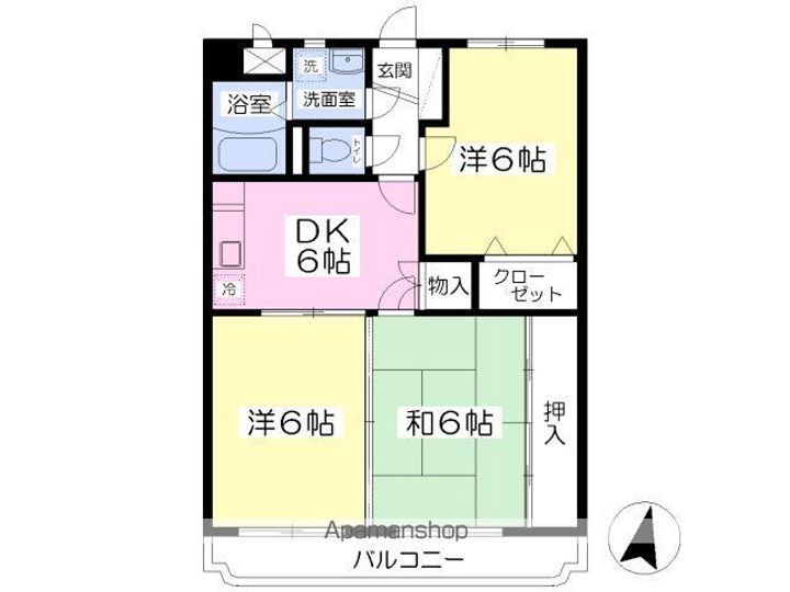 岩手県滝沢市室小路の賃貸マンションの間取り