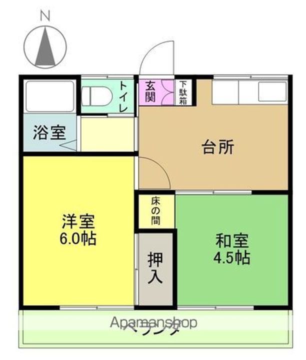 桂コーポ203の間取り