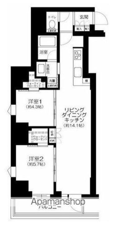 サンウッドフラッツ新宿四谷三丁目の間取り