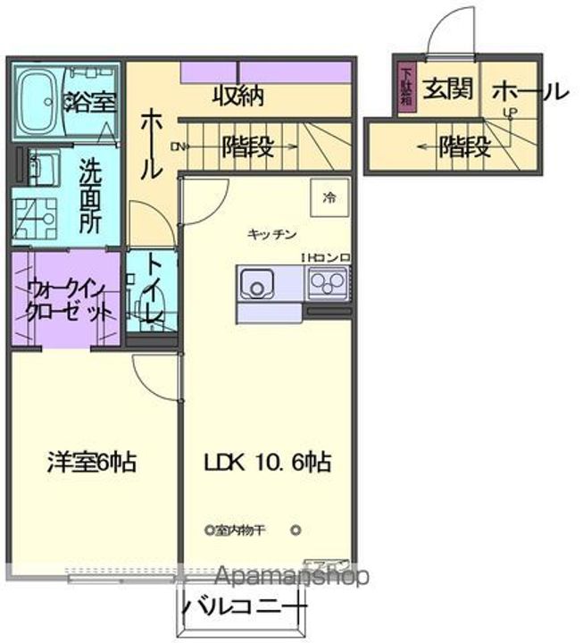 SKY BLUE本館Aの間取り