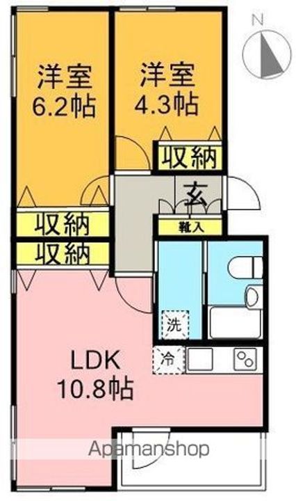 東京都世田谷区代田1丁目の賃貸マンションの間取り